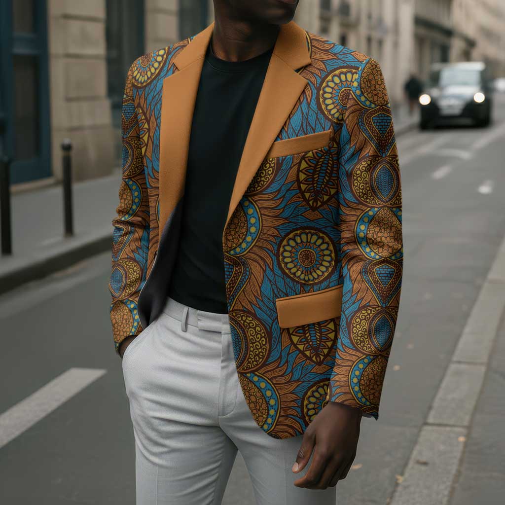Tribal Earth African Ankara Pattern Blazer