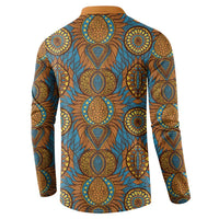 Tribal Earth African Ankara Pattern Button Sweatshirt