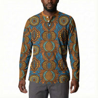 Tribal Earth African Ankara Pattern Button Sweatshirt