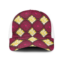 Ruby Gold African Ankara Pattern Baseball Net Cap