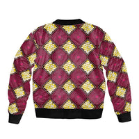 Ruby Gold African Ankara Pattern Bomber Jacket