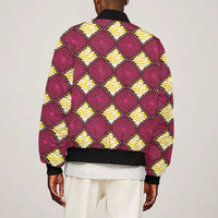 Ruby Gold African Ankara Pattern Bomber Jacket