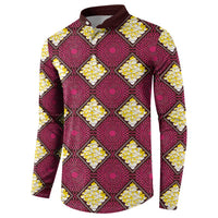 Ruby Gold African Ankara Pattern Button Sweatshirt