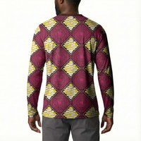 Ruby Gold African Ankara Pattern Button Sweatshirt