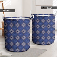 Indigo Diamond African Ankara Pattern Laundry Basket