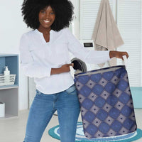 Indigo Diamond African Ankara Pattern Laundry Basket
