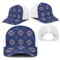 Indigo Diamond African Ankara Pattern Baseball Net Cap