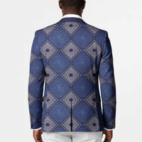 Indigo Diamond African Ankara Pattern Blazer