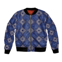 Indigo Diamond African Ankara Pattern Bomber Jacket
