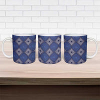 Indigo Diamond African Ankara Pattern Ceramic Mug