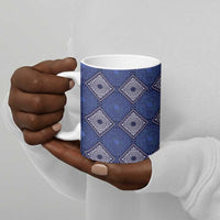 Indigo Diamond African Ankara Pattern Ceramic Mug