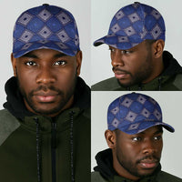 Indigo Diamond African Ankara Pattern Classic Cap