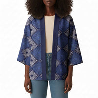 Indigo Diamond African Ankara Pattern Kimono