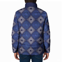 Indigo Diamond African Ankara Pattern Padded Jacket