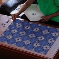 Indigo Diamond African Ankara Pattern Puzzle