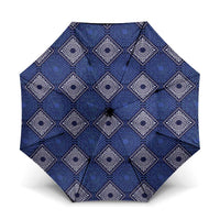 Indigo Diamond African Ankara Pattern Umbrella