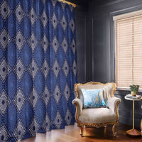 Indigo Diamond African Ankara Pattern Window Curtain