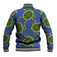 Emerald Turtle African Ankara Pattern Baseball Jacket
