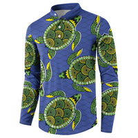 Emerald Turtle African Ankara Pattern Button Sweatshirt