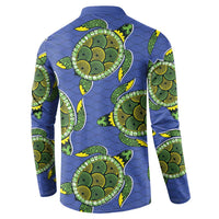 Emerald Turtle African Ankara Pattern Button Sweatshirt