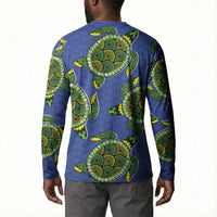 Emerald Turtle African Ankara Pattern Button Sweatshirt