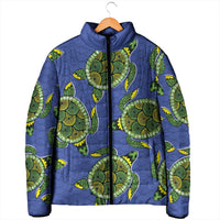 Emerald Turtle African Ankara Pattern Padded Jacket