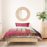 Kenya Adumu Dance Bedding Set Maasai Shuka Pattern - Kenyan Safari