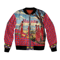Kenya Adumu Dance Bomber Jacket Maasai Shuka Pattern - Kenyan Safari