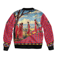 Kenya Adumu Dance Bomber Jacket Maasai Shuka Pattern - Kenyan Safari