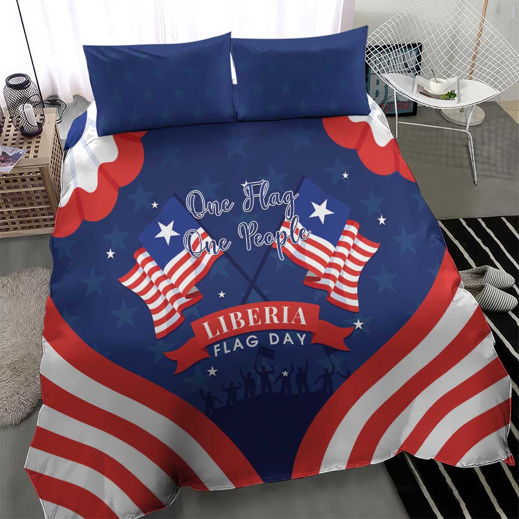 Happy Liberia Flag Day Bedding Set One Flag One People - Wonder Print Shop