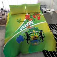 Gabon Independence Day Bedding Set Coat Of Arms With Map - Wonder Print Shop