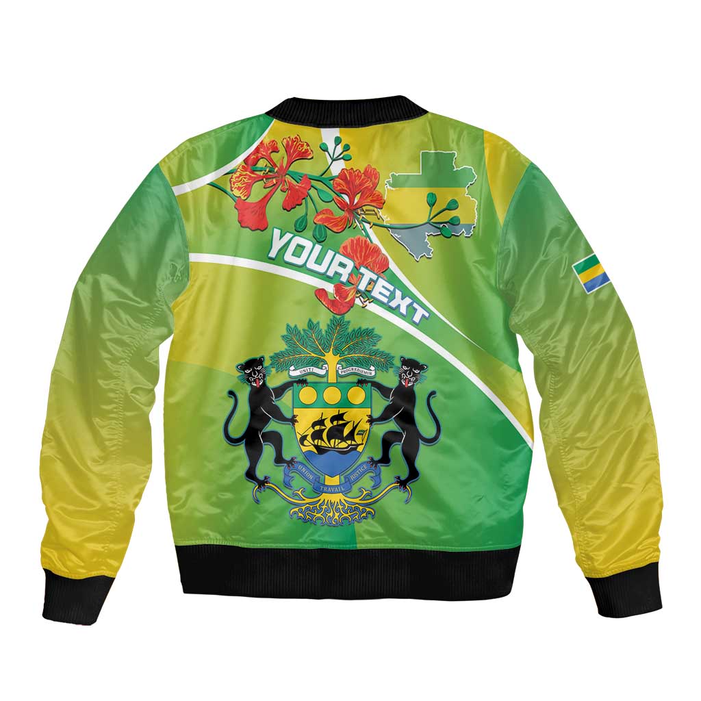 Personalized Gabon Independence Day Bomber Jacket Coat Of Arms With Map - Wonder Print Shop