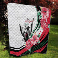 Sudan Quilt Sudanese Secretary Bird With Hibiscus - Wonder Print Shop