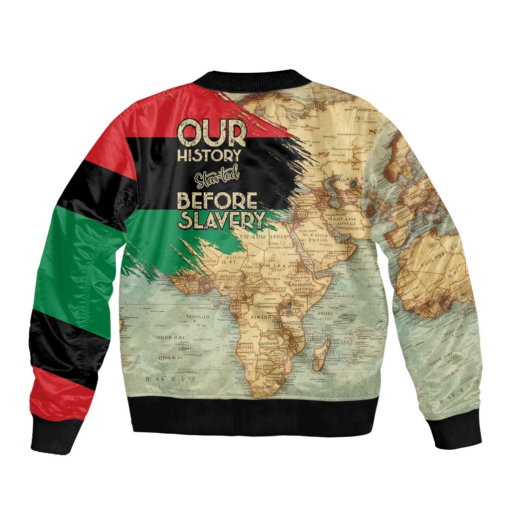 Pan African Flag Day Bomber Jacket Our History Started Before Slavery - Wonder Print Shop