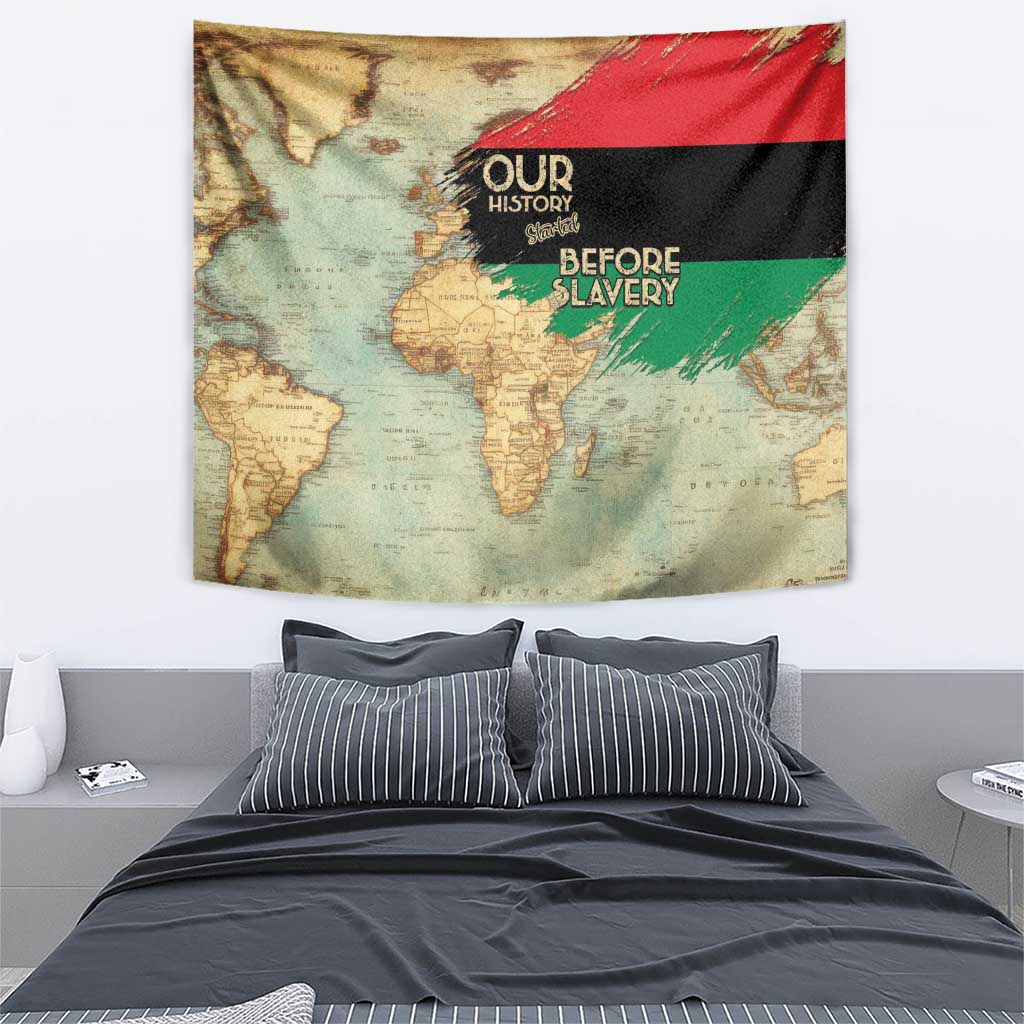 Pan African Flag Day Tapestry Our History Started Before Slavery - Wonder Print Shop