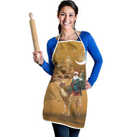 Morocco Christmas in Sahara Apron Black Santa Riding Camel - Wonder Print Shop