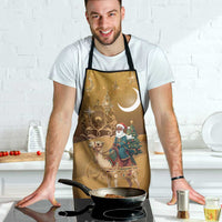 Morocco Christmas in Sahara Apron Black Santa Riding Camel - Wonder Print Shop