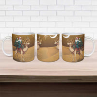 Morocco Christmas in Sahara Ceramic Mug Black Santa Riding Camel - Wonder Print Shop