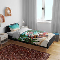 Liberia Christmas Bedding Set Santa Chill on Tropical Beach - Wonder Print Shop
