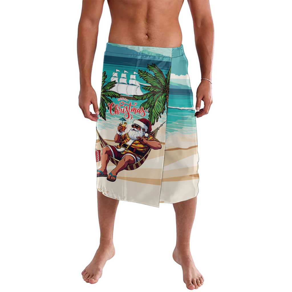 Liberia Christmas Lavalava Santa Chill on Tropical Beach - Wonder Print Shop