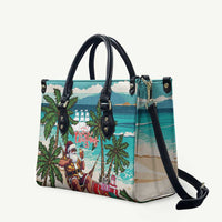 Liberia Christmas Leather Bag Santa Chill on Tropical Beach - Wonder Print Shop