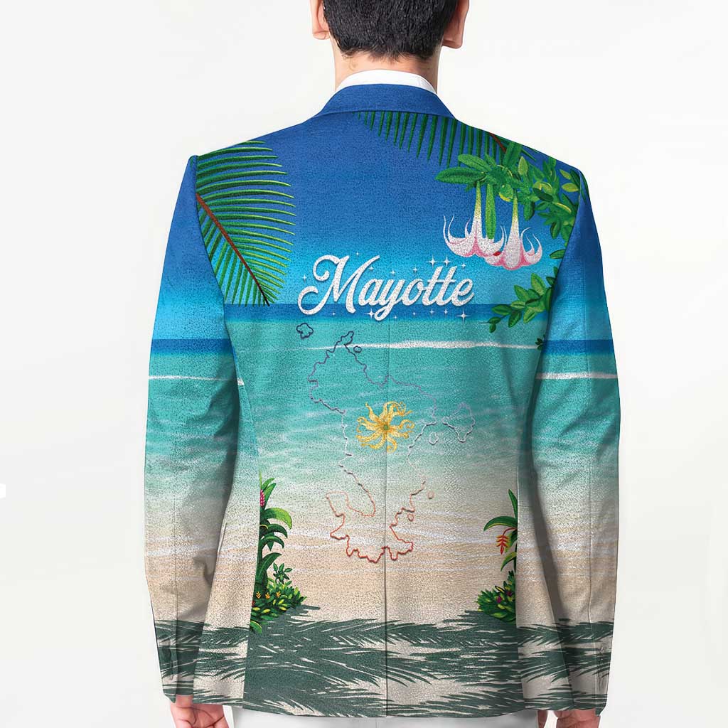 Mayotte Christmas Blazer Santa Chill on Tropical Beach - Wonder Print Shop