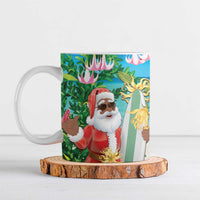 Mayotte Christmas Ceramic Mug Santa Chill on Tropical Beach - Wonder Print Shop