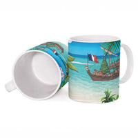 Mayotte Christmas Ceramic Mug Santa Chill on Tropical Beach - Wonder Print Shop