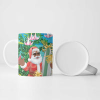 Mayotte Christmas Ceramic Mug Santa Chill on Tropical Beach - Wonder Print Shop