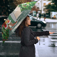 Mayotte Christmas Umbrella Santa Chill on Tropical Beach - Wonder Print Shop