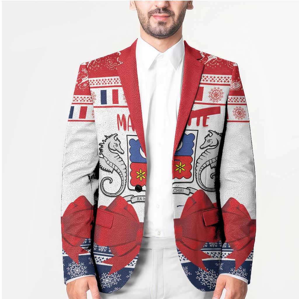 Personalized Mayotte Christmas Blazer Joyeux Noel - Wonder Print Shop