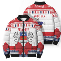 Personalized Mayotte Christmas Bomber Puffer Jacket Joyeux Noel - Wonder Print Shop