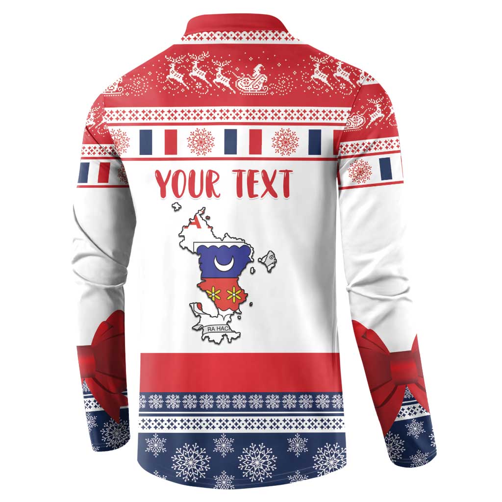 Personalized Mayotte Christmas Button Sweatshirt Joyeux Noel - Wonder Print Shop