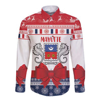 Personalized Mayotte Christmas Long Sleeve Button Shirt Joyeux Noel - Wonder Print Shop